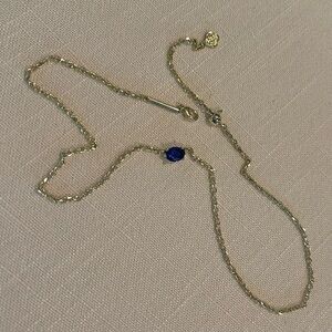 Kendra Scott Gold Necklace with Deep Blue Pendant